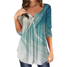 Ladies Christmas Tops Tops for Women Uk Ladies Sweatshirts Without Hood Style Blouse Womens Tunic Tops Women's Longline Jumpers Valentine's Day Sweatshirt Plus Size Tops for Women(Cyan,L)