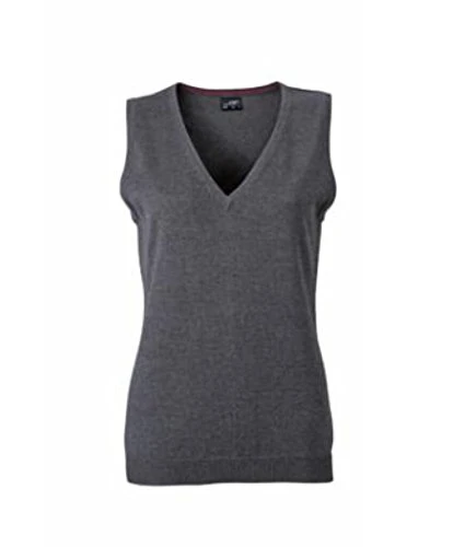 Ladie's Classic Cotton Sleeveless Pullover (S, Anthracite-Melange)