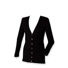 Ladies Cotton Acrylic V Neck Cardigan Black XXL Ladies Cotton Acrylic V Neck Cardigan Black XXL