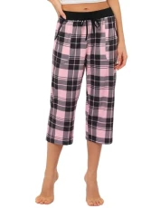 Ladies Cotton Pyjama Bottoms Lounge Capri Pants Casual Jogger Home Sleepwear Pants Comfy Pajama Trousers with Pockets Ladies Cotton Pyjama Bottoms Lounge Capri Pants Casual Jogger Home Sleepwear Pants Comfy Pajama Trousers with Pockets