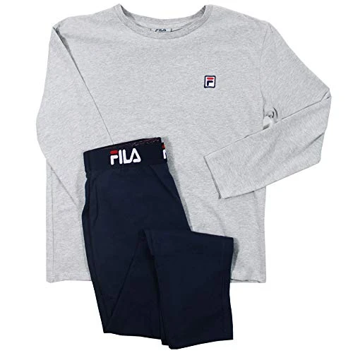 Ladies Cotton Stretch Jersey Lounge Set Pyjama Set - Grey - XS