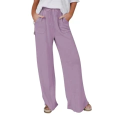 Ladies Cotton Trousers Summer H Womens Black Trousers Womens Activewear Women's Tracksuit Bottoms Leopard Print Trousers for Women Crinkle Trousers Plus Size Elastic Waist Womens Trousers