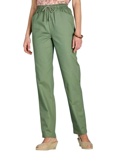 | Ladies | Cotton Trousers with Drawcord | Green