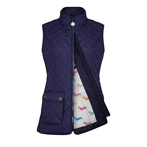 Ladies Country Estate Banbury Diamond Quilted Gilet Bodywarmer Navy Blue 10