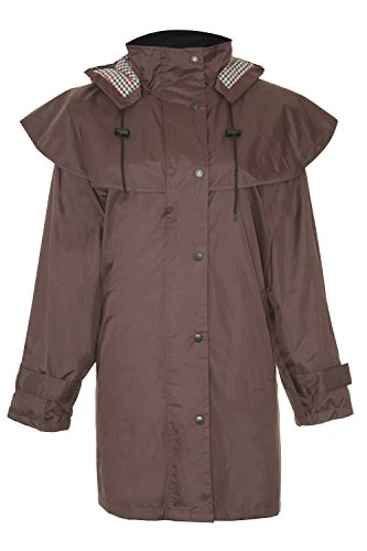 Ladies Country Estate Windsor Waterproof Fabric Lined Riding Coat Brown 12