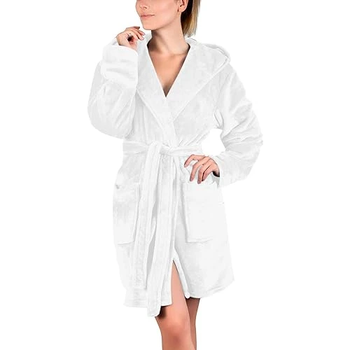 Ladies Dressing Gown Super Soft Fleece Bath Robe Housecoat Loungewear Bathrobe Shimmer Fleece Gowns Winter Warm Full Length Bathrobe, Gifts for Her