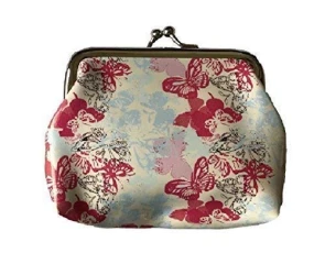 Ladies Fashion Purse with Clasp Clip in Patent Finish Rose Pink and Blue Ladies Fashion Purse with Clasp Clip in Patent Finish Rose Pink and Blue