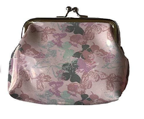 Ladies Fashion Purse with Clasp Clip in Patent Finish Rose Pink