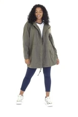 Ladies Jacket Padded Quilted Winter Faux Fur Hooded Warm Coat Khaki - BELGIUMPKB 10