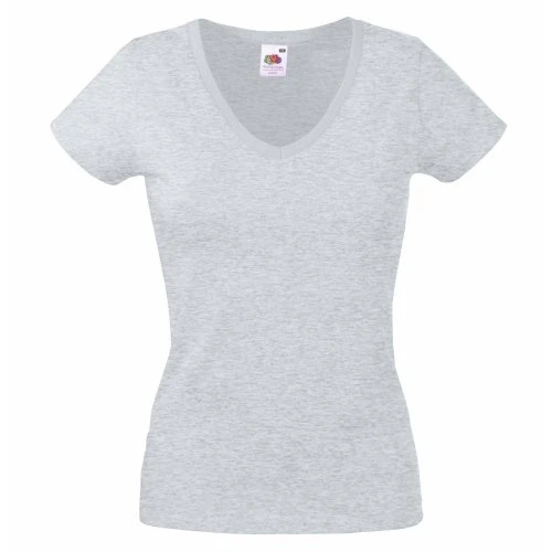 Ladies Lady-Fit Valueweight V-Neck Short Sleeve T-Shirt (M) (Heather Grey)