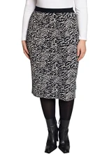 Ladies Large Size Plus Size Midi Skirt Zebra Design Elastic Waistband Jacquard Quality 812080, vanilla, 32/34 Ladies Large Size Plus Size Midi Skirt Zebra Design Elastic Waistband Jacquard Quality 812080, vanilla, 32/34