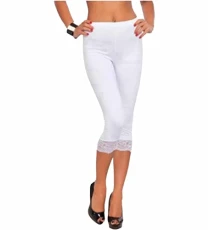 Ladies Leggings Women Lace Cropped Leggings Women UK Three Quarter High Waisted Leggings Women UK Elasticated Waist Casual Wear Gym and Yoga Lightweight Leggings White ONE SIZE Ladies Leggings Women Lace Cropped Leggings Women UK Three Quarter High Waisted Leggings Women UK Elasticated Waist Casual Wear Gym and Yoga Lightweight Leggings White ONE SIZE