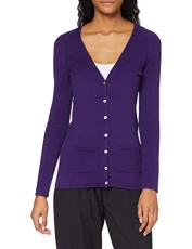 Ladies Lightweight V Cardigan Purple X-Small Ladies Lightweight V Cardigan Purple X-Small