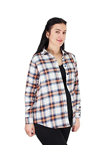 Ladies Maternity Flannel Shirts 100% Cotton Checked Premium Casual Size 8-28