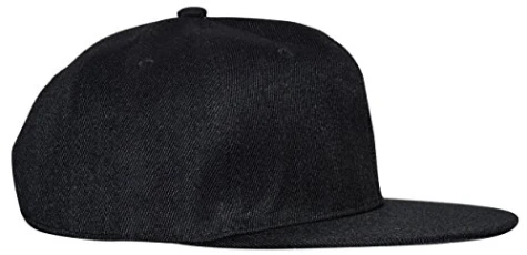 Ladies Mens Unisex Baseball Cap Hat - Adjustable Plastic Snap Strap Closure - Black [Size One Size : Approx 58cm, Colour Black]