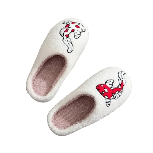 Ladies Moccasin Slippers Slipper Socks Women Memory Foam Slippers Women Fluffy Sliders Mules for Women Slipper Socks Womens 4-7 Non Slip Slippers Womens White