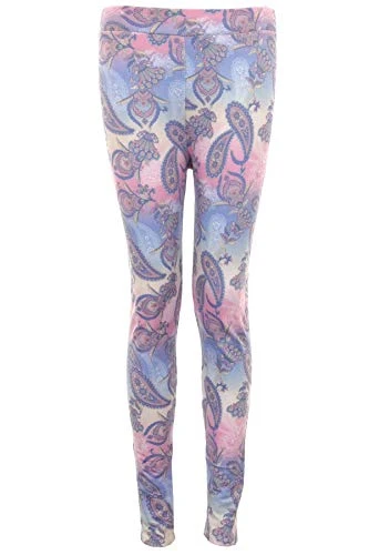 Ladies Multicolour Paisley Floral Flower Leopard Plus Size Jeggings Leggings 12-16 [Multi Paisley, ML]