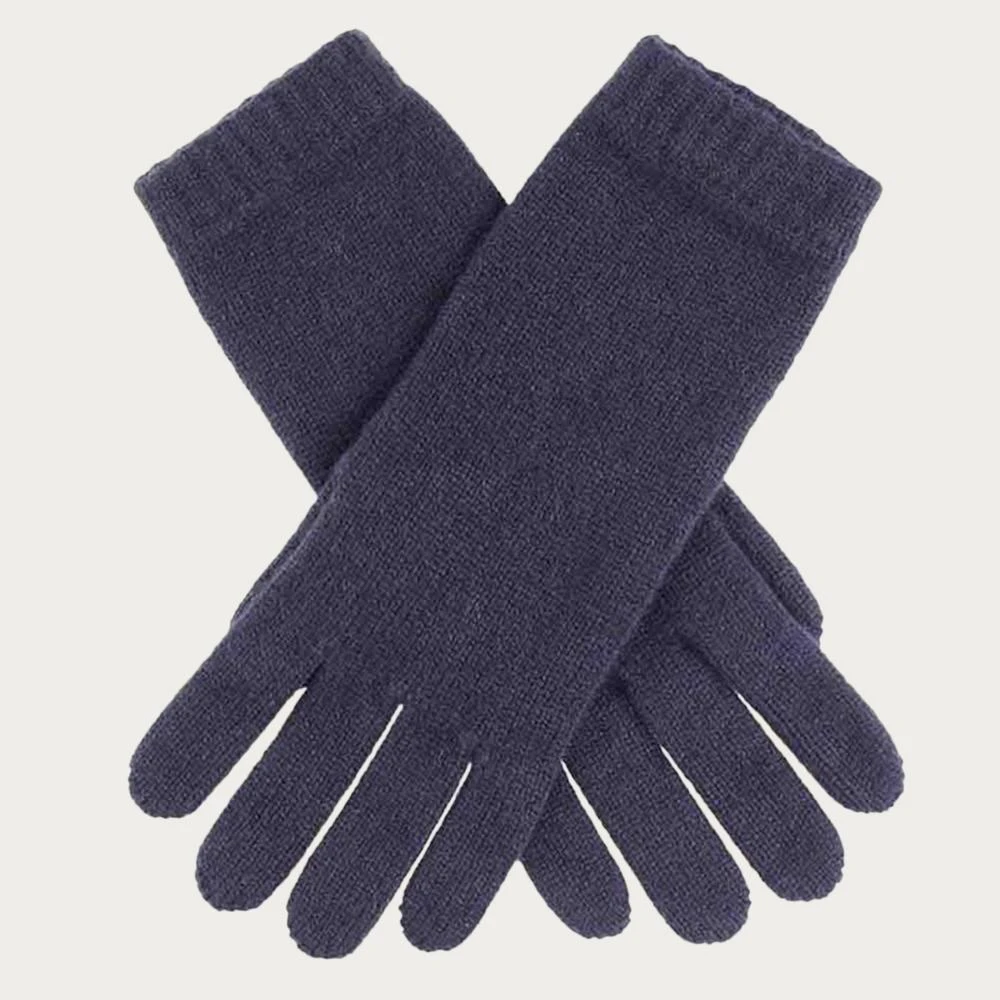Ladies Navy Blue Cashmere Gloves