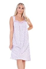 Ladies Nightwear Nightdress Floral Print Lace Sleeveless Short Plus Nightshirt Lavender