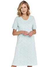 | Ladies | Pack Of 3 Short Sleeve Print Nightdresses | Aqua | Ladies | Pack Of 3 Short Sleeve Print Nightdresses | Aqua