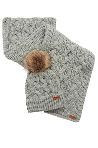Ladies Penshaw Beanie & Scarf Set Grey One Size