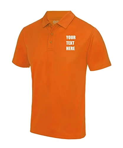 Ladies Personalised Custom EmbroideElectricOrange Or Plain Olympic Ladies Polo Shirt Uneek Your Text