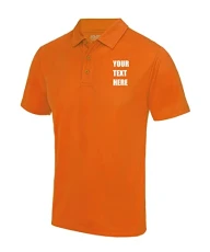 Ladies Personalised Custom EmbroideElectricOrange Or Plain Olympic Ladies Polo Shirt Uneek Your Text