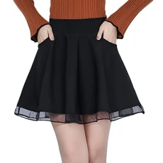 Ladies Plus Size Floral Lace Mesh Skater Skirt Womens Flare Mini Skirt for EACH SEASON Black M Ladies Plus Size Floral Lace Mesh Skater Skirt Womens Flare Mini Skirt for EACH SEASON Black M