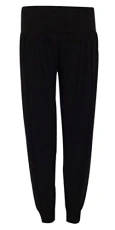 Ladies Plus Size Harem Trousers Womens Full Leggings Stretch Pants - Black 12/14