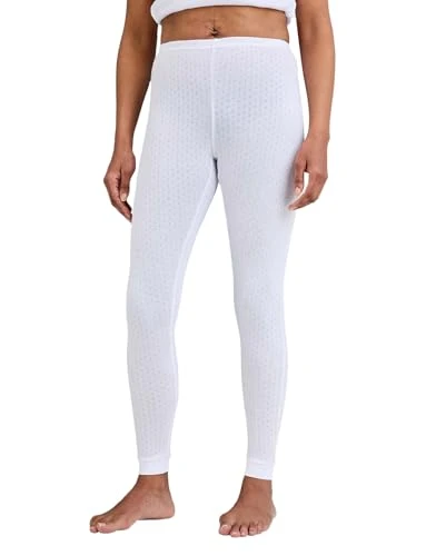 Ladies | Pointelle Thermal Leggings | White