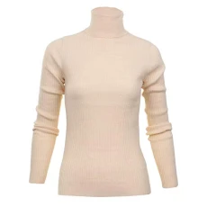 Ladies Polo Roll Neck Jumper Sweater Soft Light Knit Ribbed Top