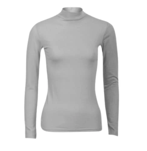 Ladies Polo Roll Neck Long Sleeve Turtle Neck Plain Jumpers for Women Top 8-20 (UK, Numeric, 18, Regular, Regular, Grey)