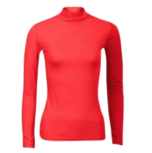 Ladies Polo Roll Neck Long Sleeve Turtle Neck Plain Jumpers for Women Top 8-20 (UK, Numeric, 8, Regular, Regular, Red)