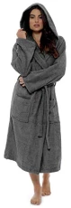 Ladies Robe Luxury Terry Towelling Cotton Dressing Gown Bathrobe Highly Absorbent Women Hooded and Shawl Towel Bath Wrap (M, Charcoal Grey) Ladies Robe Luxury Terry Towelling Cotton Dressing Gown Bathrobe Highly Absorbent Women Hooded and Shawl Towel Bath Wrap (M, Charcoal Grey)