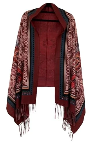 Ladies Scarves Pashmina Shawls and Wraps for Women Winter (Maroon M3)