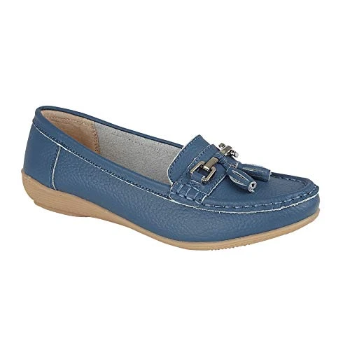 Ladies Shoes Leather Moccasins Plimsoles Women Flat Summer Loafers Ladies Pumps Denim Size 7-40