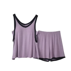 Ladies Short Pyjamas Sets Camisole Built in Bra Vest Tops and Shorts Lounge Sleeveless Sleepwear Modal Cotton Soft V-Neck Pj Set Homewear Nightwear Summer 2 Pc Tracksuits UK