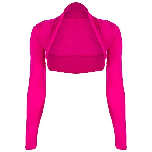 Ladies Shrug Bolero Stretch Top Womens Cardigan - Cerise - 8/10