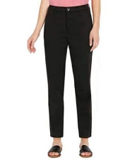 Ladies Soft Cotton/Tencel Stretch Ankle Pant Trouser (Black 2/26)