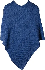 Ladies Supersoft Merino Wool Trentham Poncho - Navy