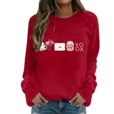 Ladies Sweatshirt Royal Blue Christmas Tops Women Jumpers and Sweaters Zip Up Fleece Womens Bomber Jacket Women Mens Oversized Hoodie Hollow Out Crochet Top Teddy Bear Coat (Red, M)