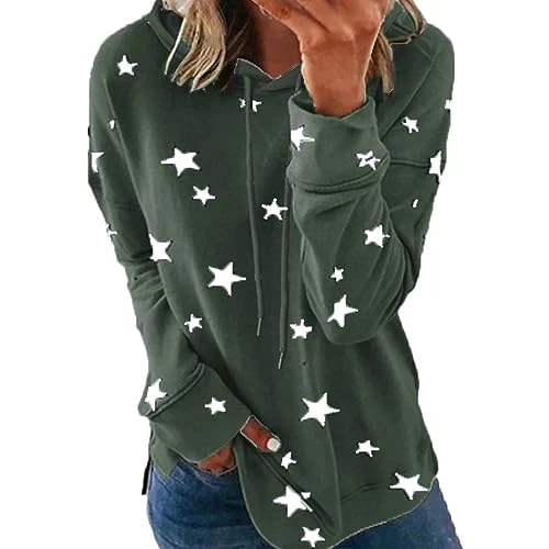 Ladies Sweatshirt without Hood Crew Neck Long Sleeve Casual Pullover Cute Funny Printed Loose Tops L