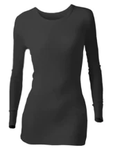 Ladies Thermal Underwear Long Sleeve Vest Top - Availiable in 2 Colours - 4 Sizes (S (8-10) Black)