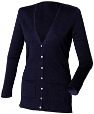 Ladies V Neck Cardigan : Color - Navy : Size - M Ladies V Neck Cardigan : Color - Navy : Size - M