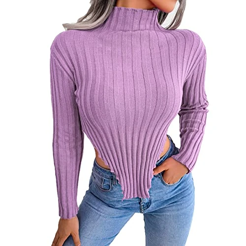 Ladies V Neck Jumpers Size 12 3/4 Sleeve Jumper Women Long Sleeve Plus Size Cable Knit Hollow Out Women's Sweatshirts Jumper Tops for Women One Size Cheap Gifts Purple