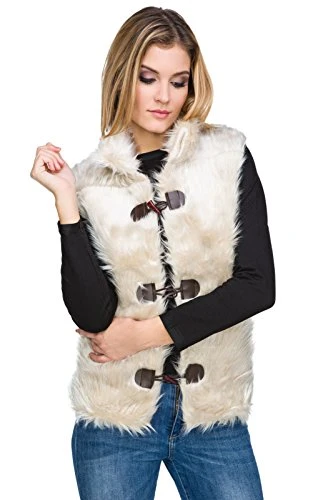 Ladies Warm Shaggy Fluffy Sleeveless Stand Up Collar Bodywarmer Outwear Faux Fur Vest Waistcoat F