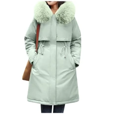 Ladies Winter Coat Winter Coats Women Ladies Jackets Size Waterproofs Winter Jacket for Women UK Sherpa Fleece Coat Womens Ladies Long Waterproof Parka Coat(Mint Green,3XL)