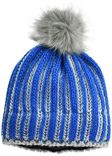 Ladies' Winter Hat Beanie, Multicoloured (Cobalt/Silver), One Size