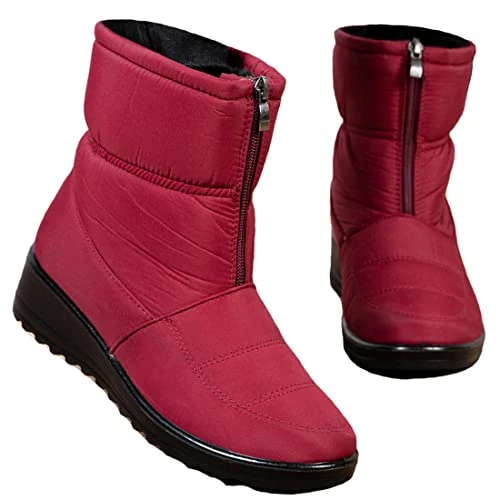 Ladies Winter Warm Boots, Womens Outdoor Waterproof Non Slip Fur Lined Snow Boots Winter Warm Shoes 