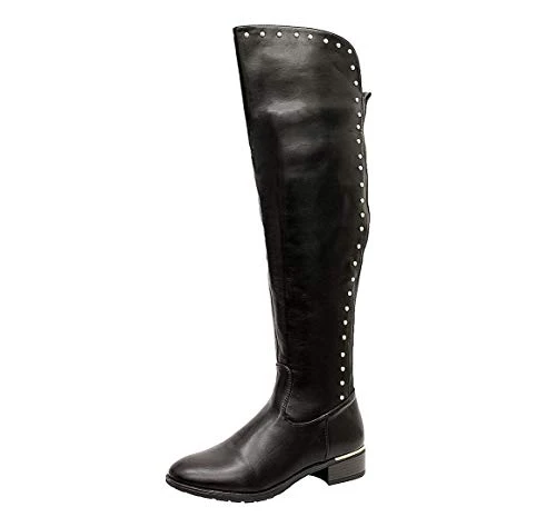 Ladies Women Faux Leather Heels Calf Over The Knee High Boots Shoes Size 3